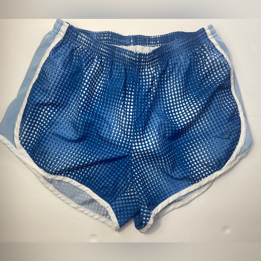 Pony Blue White Dotted Athletic Lined Running Shorts Women's Medium